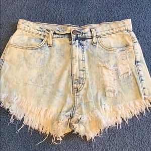 Faded ripped booty shorts